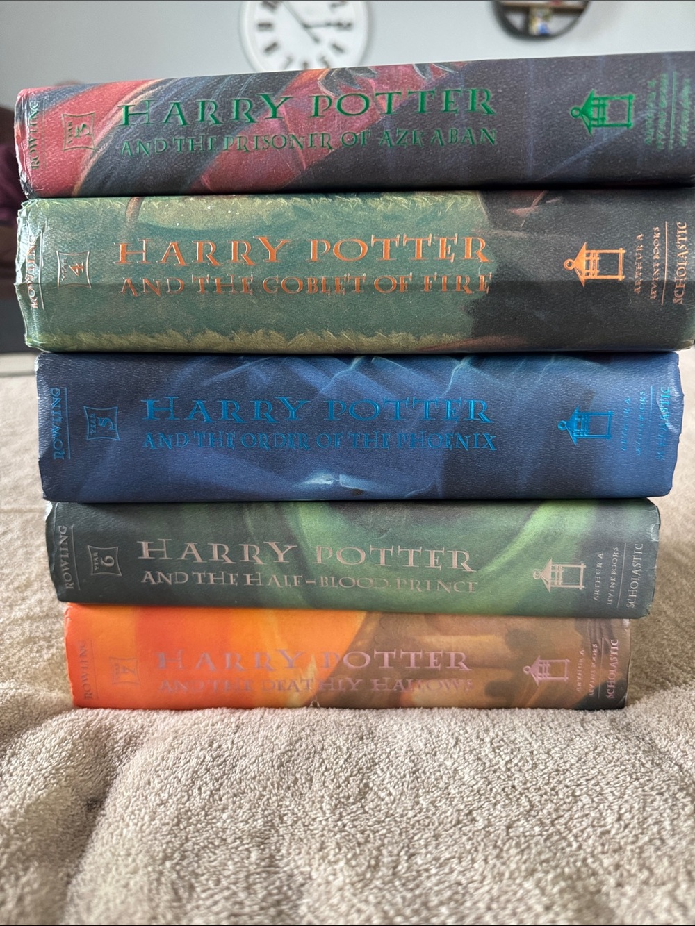 Harry Potter Hardcover Book Set - Colorful Spine Collection 3-7